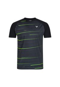 Koszulka do tenisa dla dorosłych Victor T-33101 C z krótkim rękawem. Kolor: czarny. Długość rękawa: krótki rękaw. Długość: krótkie. Sport: tenis
