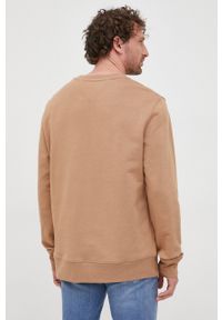 TOMMY HILFIGER - Tommy Hilfiger bluza bawełniana męska kolor brązowy z aplikacją. Okazja: na co dzień. Kolor: brązowy. Materiał: bawełna. Wzór: aplikacja. Styl: casual