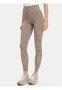 Guess Legginsy V5YB18 MC03W Brązowy Slim Fit. Kolor: brązowy. Materiał: syntetyk