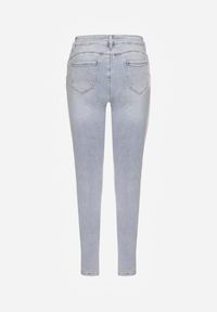 Renee - Jasnoniebieskie Jeansy z Bawełną Skinny Push Up Yastebia. Okazja: na co dzień. Stan: podwyższony. Kolor: niebieski. Wzór: aplikacja. Styl: elegancki, casual #6