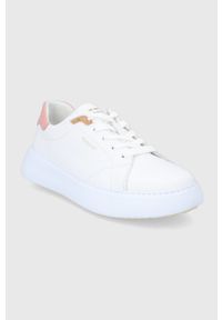 GANT - Gant buty skórzane Custly kolor biały. Nosek buta: okrągły. Zapięcie: sznurówki. Kolor: biały. Materiał: skóra. Obcas: na platformie