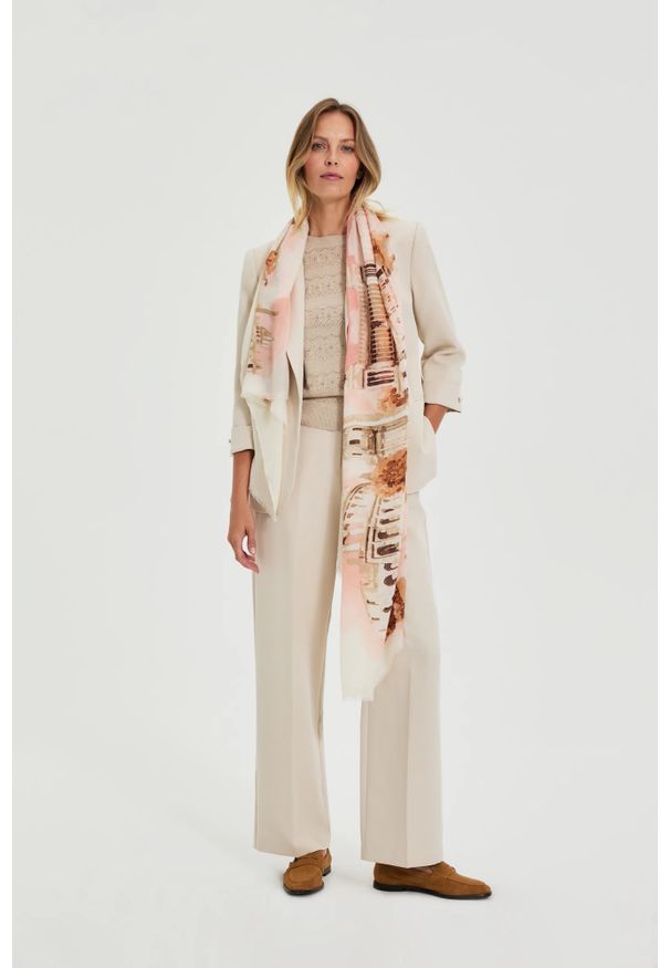 MOODO - Szal różowy. Kolor: różowy. Materiał: poliester