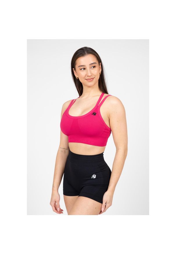 GORILLA WEAR - Whitney Bezszwowe Biustonosz sportowy - Różowy. Kolor: różowy. Sport: bieganie, fitness