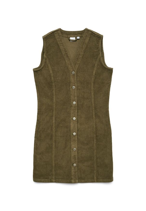 Vero Moda Sukienka codzienna Eden 10333959 Zielony Regular Fit. Okazja: na co dzień. Kolor: zielony. Materiał: bawełna. Typ sukienki: proste. Styl: casual