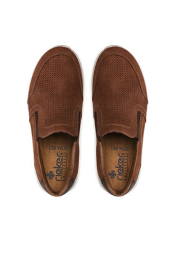 Rieker Półbuty 14853-24 Brązowy. Kolor: brązowy. Materiał: nubuk, skóra