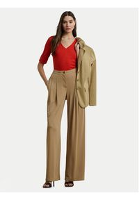 Lauren Ralph Lauren - LAUREN RALPH LAUREN Bluzka 200815843008 Czerwony Slim Fit. Kolor: czerwony. Materiał: bawełna #4