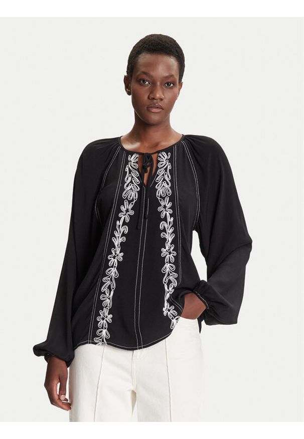 Desigual Bluzka Tallo 25WWBW07 Czarny Loose Fit. Kolor: czarny. Materiał: wiskoza