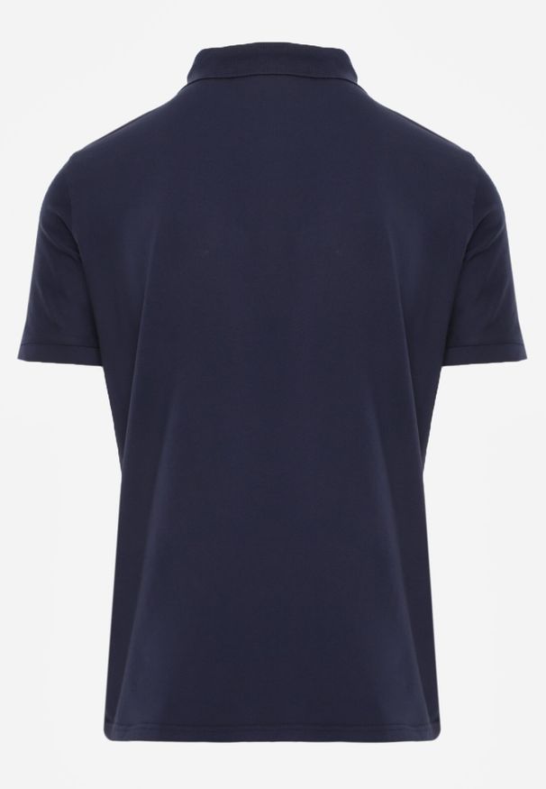 Born2be - Granatowa Gładka Koszulka Polo o Klasycznym Kroju Sinopea. Okazja: na co dzień, do pracy, na spotkanie biznesowe. Typ kołnierza: polo. Kolor: niebieski. Materiał: jeans. Wzór: gładki. Styl: klasyczny