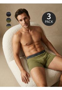 Sinsay - Bawełniane bokserki Long 3 pack - zielony. Kolor: zielony. Materiał: bawełna #1