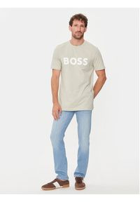BOSS - Boss T-Shirt Thinking 1 50481923 Beżowy Regular Fit. Kolor: beżowy. Materiał: bawełna