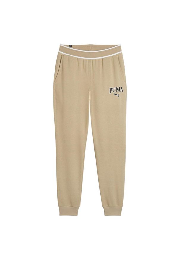 Puma - Spodnie Do Joggingu Męskie Squad. Kolor: beżowy. Materiał: dresówka. Sport: bieganie