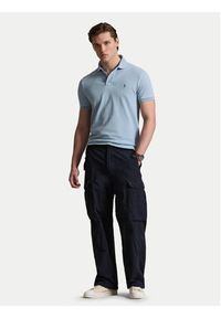 Polo Ralph Lauren Polo 710970582001 Niebieski jasny Custom Slim Fit. Typ kołnierza: polo. Kolor: niebieski. Materiał: bawełna #5
