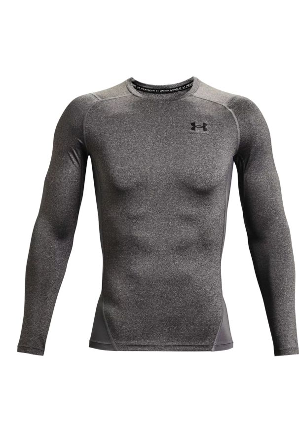 Koszulka męska treningowa szara Under Armour HeatGear Armour LongSleeve. Kolor: szary. Materiał: elastan, tkanina, poliester, materiał. Długość rękawa: długi rękaw. Długość: długie. Sport: fitness