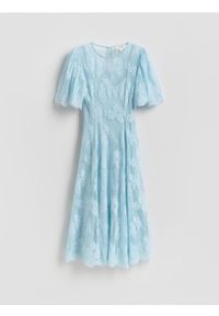 Reserved - Sukienka z koronki - jasnoniebieski. Kolor: niebieski. Materiał: koronka. Wzór: koronka. Typ sukienki: proste #1