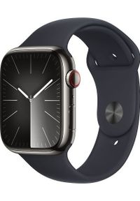 APPLE - Smartwatch Apple Watch 9 GPS + Cellular 45mm Graphite Stainless Steel Sport M/L Granatowy (MRMW3QP/A). Rodzaj zegarka: smartwatch. Kolor: niebieski. Styl: sportowy #1