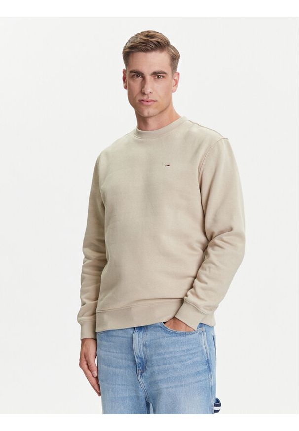 Tommy Jeans Bluza DM0DM20741 Beżowy Regular Fit. Kolor: beżowy. Materiał: bawełna