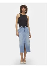 Vero Moda Spódnica jeansowa Veri 10295731 Niebieski Regular Fit. Kolor: niebieski. Materiał: bawełna #5