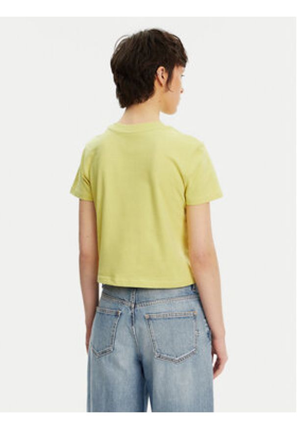 Calvin Klein Jeans T-Shirt Monologo J20J223113 Żółty Slim Fit. Kolor: żółty. Materiał: bawełna