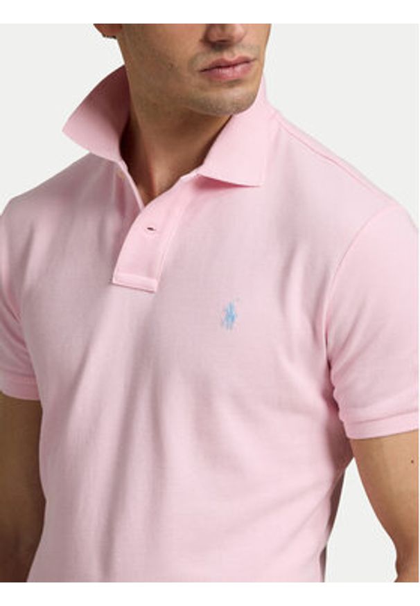 Polo Ralph Lauren Polo 710536856453 Różowy Slim Fit. Typ kołnierza: polo. Kolor: różowy. Materiał: bawełna