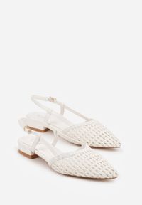 Born2be - Białe Sandały Ozdobione Plecionką Melorah. Okazja: na co dzień. Zapięcie: sprzączka. Kolor: biały. Materiał: jeans. Wzór: aplikacja. Styl: casual, elegancki #7