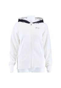 Bluza sportowa dziewczęca Champion Full Zip. Typ kołnierza: kaptur. Kolor: biały. Styl: sportowy