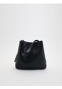 Reserved - Torebka shopper - czarny. Kolor: czarny. Materiał: skórzane
