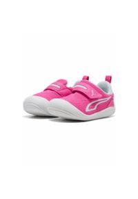 Puma - Sneakersy dla małych dzieci Kitten Mesh V PUMA Fluro Pink Pes Sea Glass Blue. Kolor: różowy, niebieski, wielokolorowy. Materiał: mesh. Sport: turystyka piesza