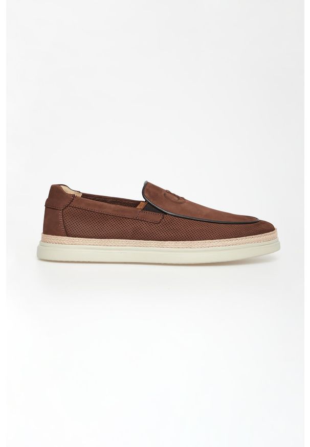 Półbuty męskie zamszowe CESARE CASADEI. Materiał: zamsz