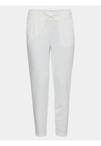 ICHI Spodnie materiałowe 20104757 Biały Slim Fit. Kolor: biały. Materiał: syntetyk