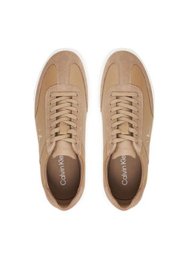 Calvin Klein Sneakersy Low Pro Cups Lth Mix Mg HW0HW02825 Beżowy. Kolor: beżowy. Materiał: skóra