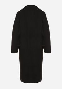 Born2be - Czarny Niezapinany Kardigan z Bawełną o Długim Kroju Asorisse. Okazja: na co dzień. Kolor: czarny. Materiał: bawełna. Długość: długie. Styl: casual, elegancki #3