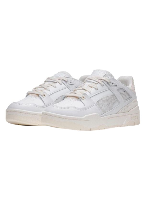 Puma - Damskie Skórzane Buty Sportowe Slipstream. Kolor: biały. Materiał: skóra. Styl: sportowy