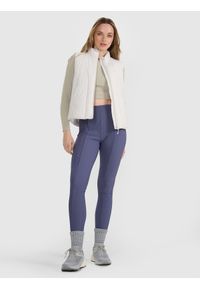 4f - 4F Bezrękawnik puchowy z wypełnieniem syntetycznym damski - szary XS. Okazja: na co dzień. Typ kołnierza: kołnierzyk stójkowy. Kolor: szary. Materiał: syntetyk, puch. Długość rękawa: bez rękawów. Długość: krótkie. Styl: casual, klasyczny, sportowy #2