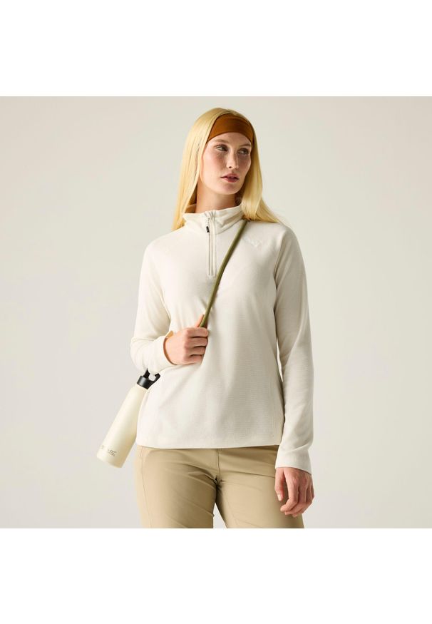 Regatta - Damski lekki polar turystyczny Montes z zamkiem błyskawicznym do połowy. Kolor: biały. Materiał: polar