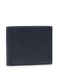 Lacoste - Duży Portfel Męski LACOSTE - S Billfold NH3647FW White/Thalassa. Kolor: niebieski. Materiał: skóra #1