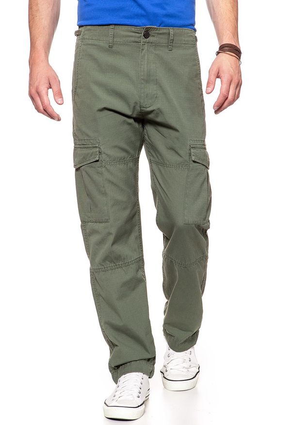 Lee - LEE SPODNIE MĘSKIE FATIGUE PANT KHAKI L73ACJ14 112120322. Kolor: brązowy. Materiał: materiał. Wzór: moro. Styl: militarny