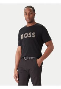 BOSS T-Shirt Logo Future 50543796 Czarny Regular Fit. Kolor: czarny. Materiał: bawełna