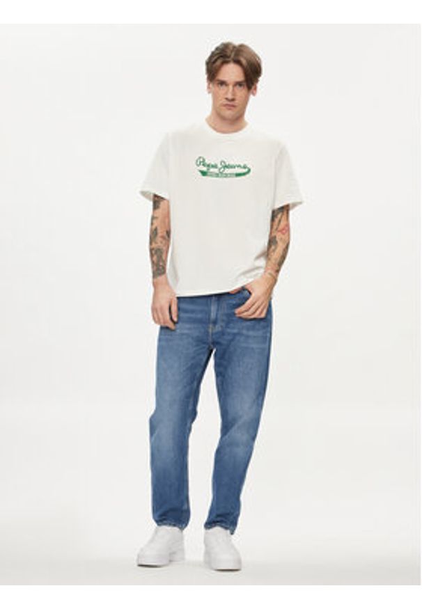 Pepe Jeans T-Shirt Claude PM509390 Écru Regular Fit. Materiał: bawełna