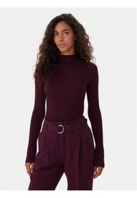 BOSS Golf Foliora 50549166 Fioletowy Slim Fit. Typ kołnierza: golf. Kolor: fioletowy. Materiał: wełna #1