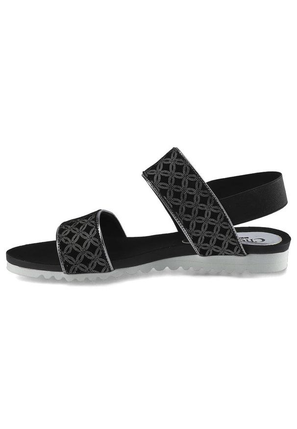 CheBello - Czarne Sandały Chebello Damskie Modne Letnie Buty. Okazja: na spacer. Zapięcie: pasek. Kolor: czarny. Wzór: geometria, paski. Sezon: lato. Styl: wakacyjny, klasyczny, elegancki