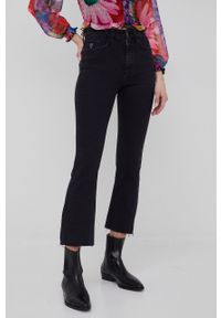 Desigual jeansy damskie high waist. Stan: podwyższony. Kolor: czarny