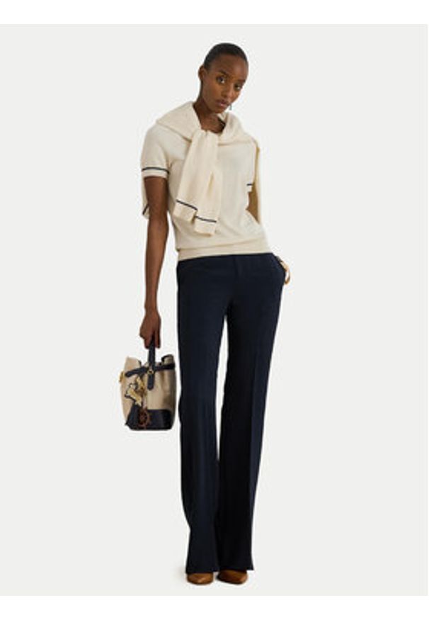 Lauren Ralph Lauren - LAUREN RALPH LAUREN Sweter 200P08788001 Écru Relaxed Fit. Kolor: kremowy. Materiał: bawełna