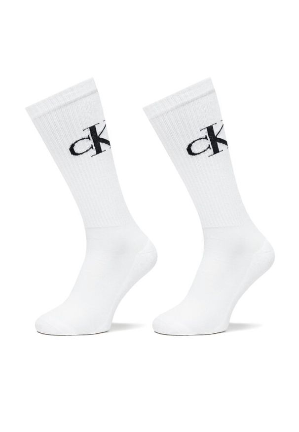 Calvin Klein Jeans Skarpety długie 701228802 Biały. Kolor: biały. Materiał: materiał, bawełna