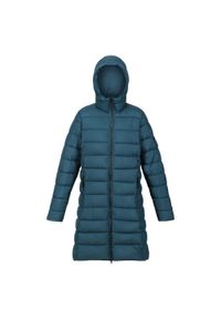 Andia Regatta damski turystyczny płaszcz zimowy. Kolor: wielokolorowy, niebieski, turkusowy. Sezon: zima. Sport: turystyka piesza