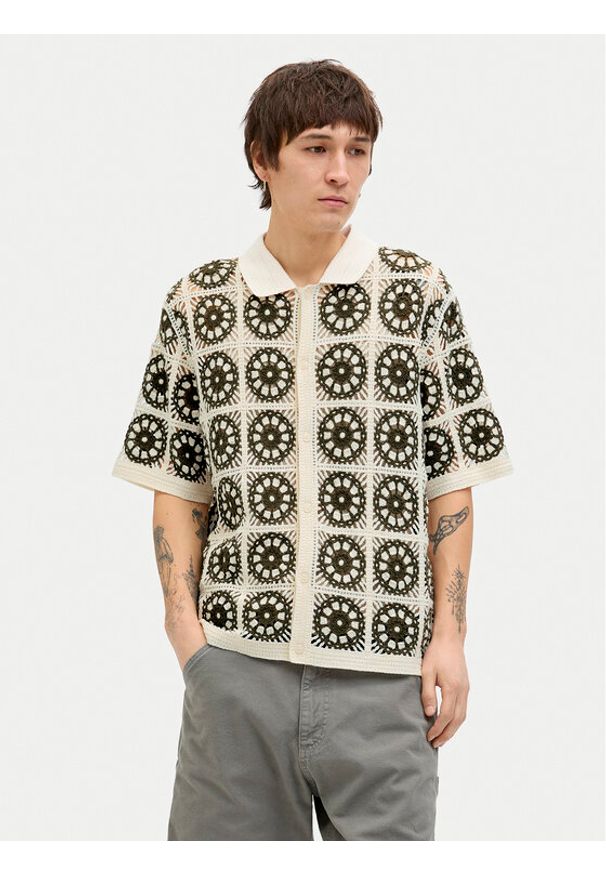 Jack & Jones - Jack&Jones Koszula Cartagena 12278724 Beżowy Loose Fit. Kolor: beżowy. Materiał: bawełna