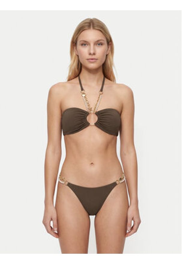 Guess Góra od bikini E6GJ01 KF412 Brązowy. Kolor: brązowy. Materiał: syntetyk