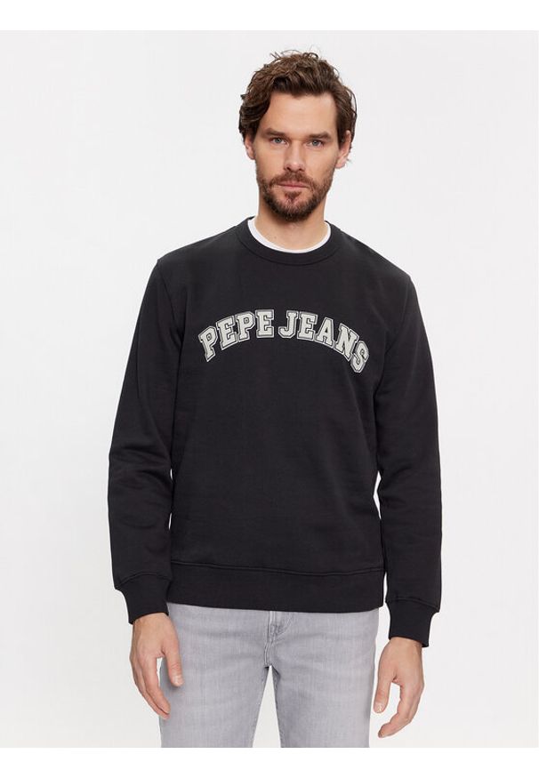 Pepe Jeans Bluza Raven PM582555 Czarny Regular Fit. Kolor: czarny. Materiał: bawełna