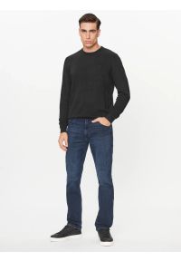 Wrangler - WRANGELR CREWNECK KNIT MĘSKI SWETER ELEGANCKI CIEPŁY LOGO REAL BLACK 112343108. Styl: elegancki