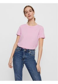 Vero Moda T-Shirt Paula 10243889 Różowy Regular Fit. Kolor: różowy. Materiał: bawełna