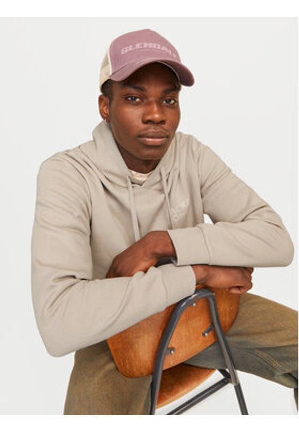 Jack & Jones Bluza Corp Logo 12152840 Beżowy Standard Fit. Kolor: beżowy. Materiał: bawełna